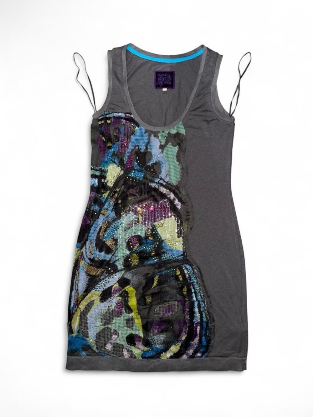 RARE 2001 Vintage Y2K Designer Butterfly by Matthew Williamson Mini Dress  | 8 |